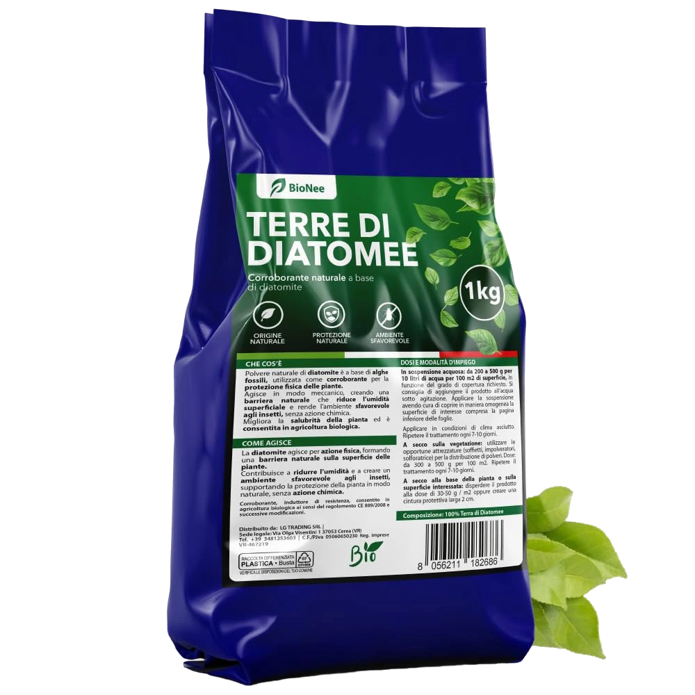 Terre di Diatomee BioNee – Corroborante Naturale per Piante – Uso Orto e Giardino 1 kg