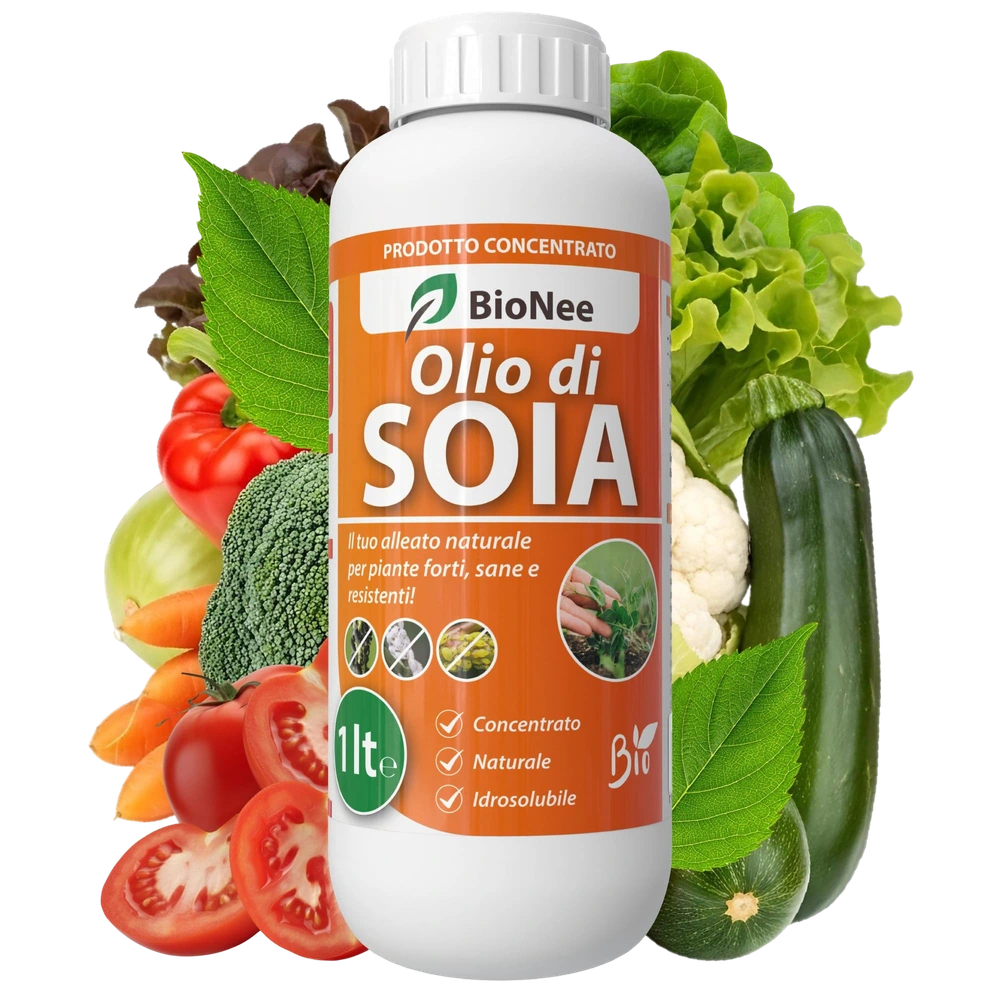 BioNee Olio di Soia Concentrato – Corroborante Naturale Vegetale per Piante Forti e Resistenti | Potenziatore delle Difese Naturali | Concentrato Idrosolubile