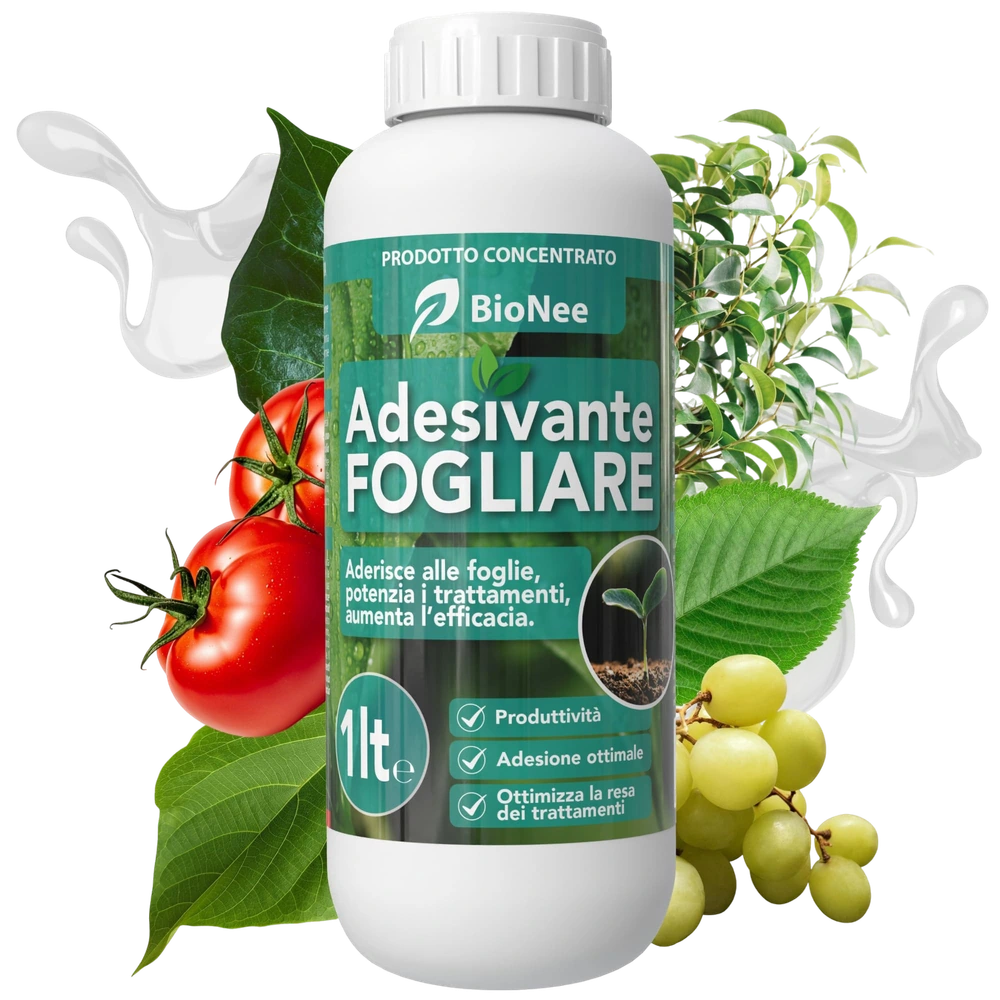 Bionee Adesivante Fogliare – Coadiuvante Tecnico a Base di Estratti Vegetali per Migliorare l’Adesione dei Trattamenti e l’Assimilazione dei Nutrienti