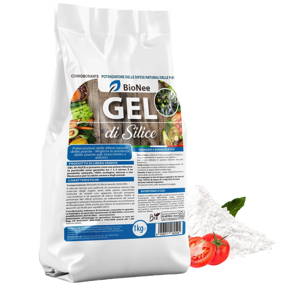 Gel di Silice per Agricoltura x 1 KG - Polvere di Roccia, Potenziatore delle Difese Naturali, Effetto Insetticida e Fungicida - Protezione Naturale per Orto, Frutteto e Piante Ornamentali