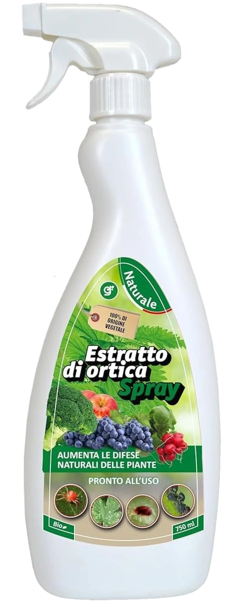 Insetticida Naturale per Piante 750 ml - A Base di Estratto Biologico di Ortica - Efficace Contro Cocciniglia, Afidi, Ragnetto Rosso e Pidocchi - Spray