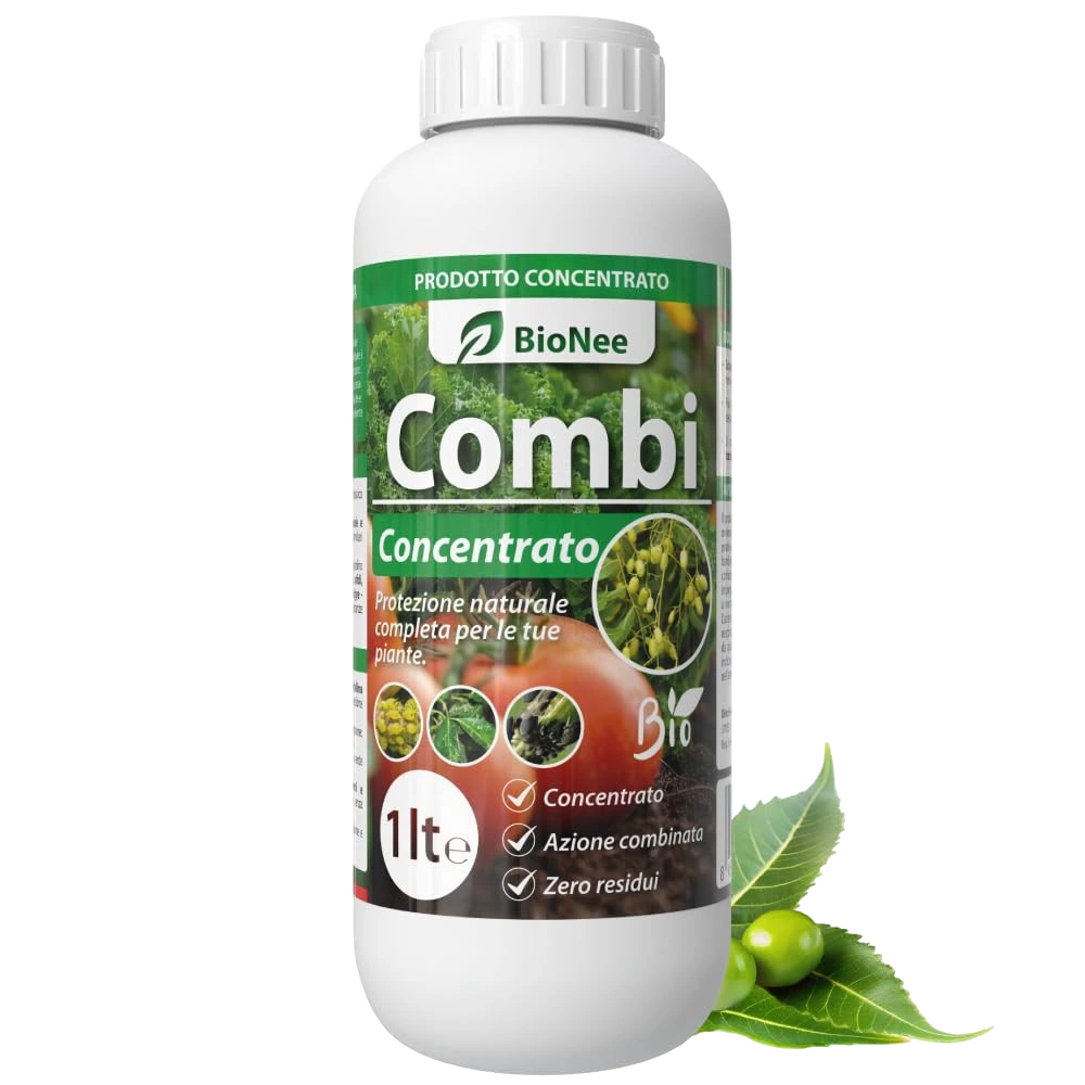 Combi Concentrato BioNee – Trattamento Naturale per Piante con Olio di Neem + Sapone Molle | Contra Afidi, Cocciniglie, Acari, Parassiti | Idrosolubile da Diluire