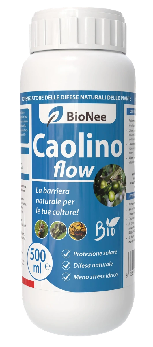 Caolino in sospensione 500 ml – Corroborante Naturale per Piante, Protezione Solare e Barriera Fisica Contro Insetti – Uso Agricolo e Florovivaistico, Ammesso in Agricoltura Biologica