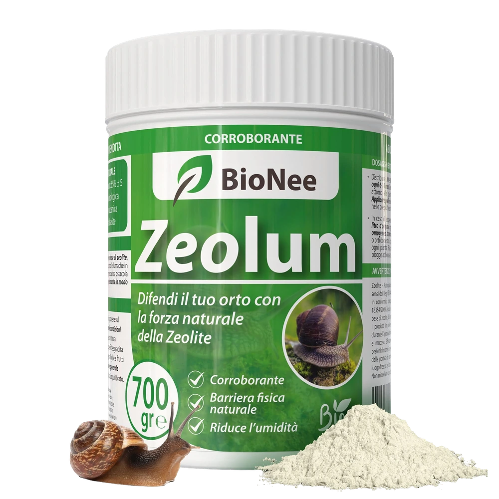 Zeolum – Barriera Naturale a Base di Zeolite per Orto e Giardino | Corroborante Antilumache per Uso Hobbistico | Polvere Asciutta o Nebulizzata | Agricoltura Biologica