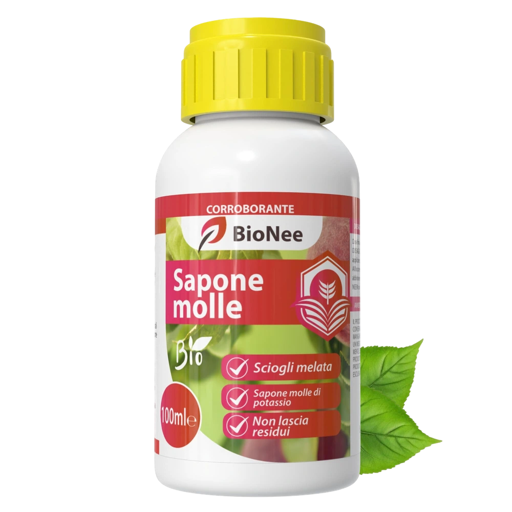 Sapone Molle di Potassio – Protezione Naturale e Biologica per Piante Sane e Rigogliose - insetticida naturale biologico - corroborante potenziatore delle difese naturali (100 ml)