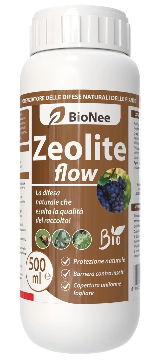 Zeolite Flow Bionee 500 ml – Corroborante Naturale per Piante – Barriera Protettiva Antifungo e Insetti – Ammesso in Agricoltura Biologica