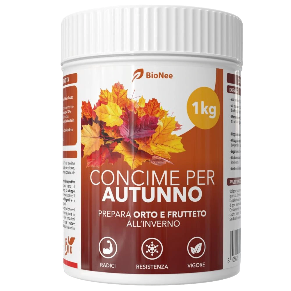 BioNee Concime per Autunno NPK 12-12-17 – Granulare a Lento Rilascio per Orto e Frutteto