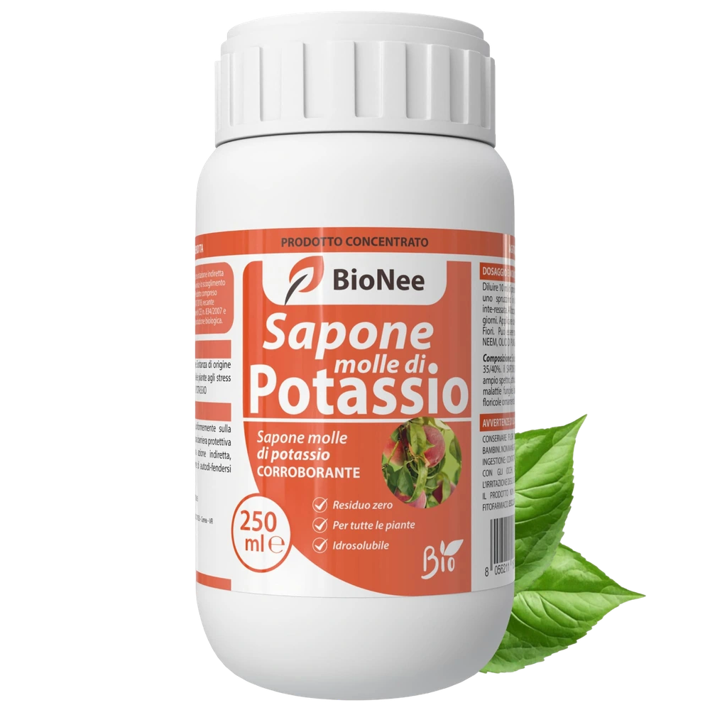 Sapone Molle Potassico 250 ml – Insetticida Naturale per Piante, Afidi, Cocciniglia, Effetto Corroborante e Lava Melata